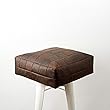 Capra Leather Brown Floor Cushion Pillow Seating. Ottoman Pouf Window Seat. Square pillow seat personalized size.Yoga and Home Furniture.