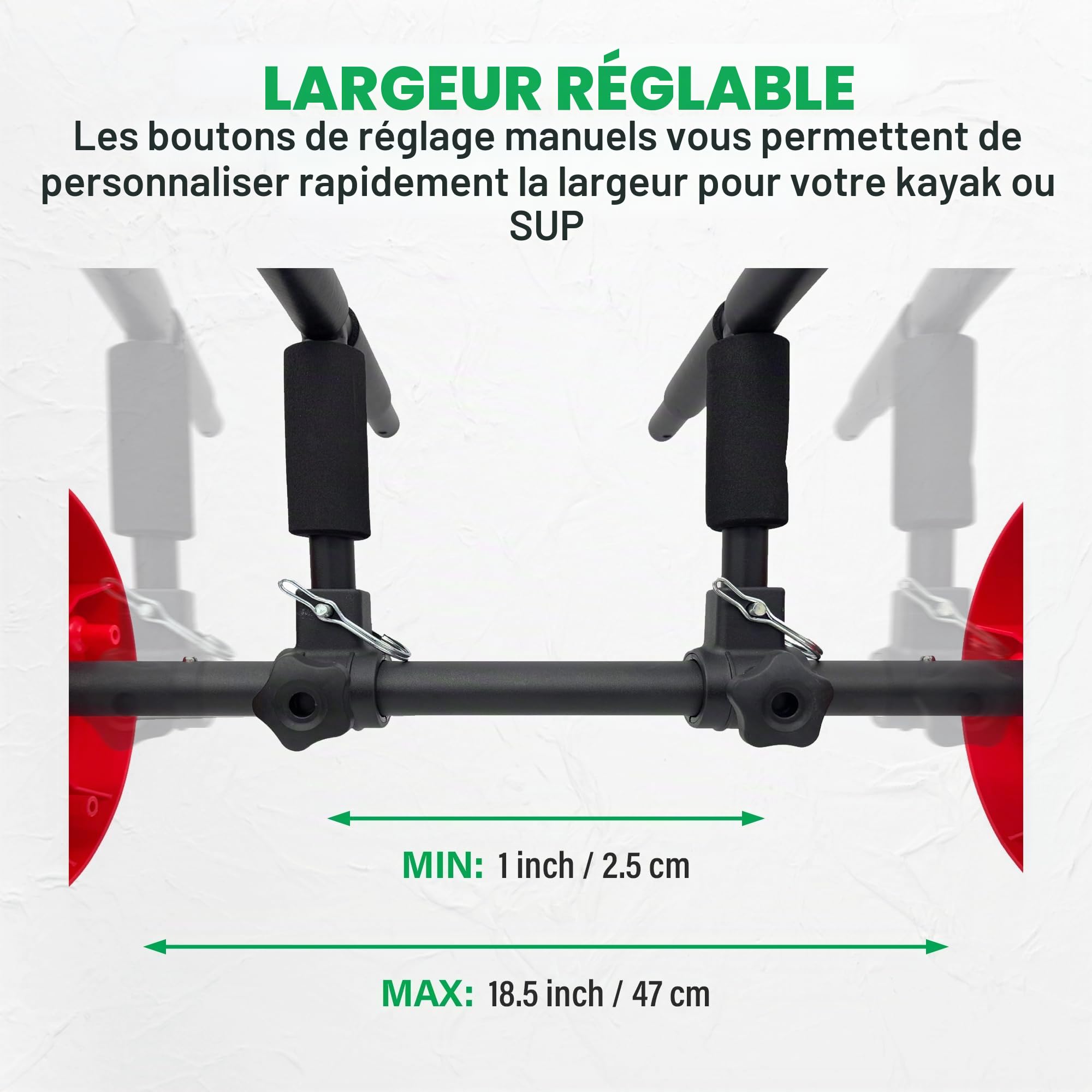 3-dans-1 Chariot de Surf, SUP Chariot de Transport pour Sit-on-Top Kayak, Canoe | Convient pour Les Types de kayaks et canoës avec Trous de Prise