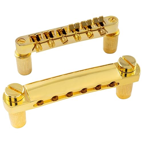 Juego de cordal de puente Tune-o-Matic Style ABR-1 de Musiclily para repuesto de guitarra Les Paul, dorado