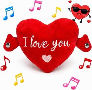 Baby Musical Sensory Toy,Interactive Dual Mode Plush Toy with Sounds | Red Heart Rechargeable Educational Toy, Skin Touch Activated Sound Plush,Christmas Birthday Gift for Kids Boys Girls All Ages