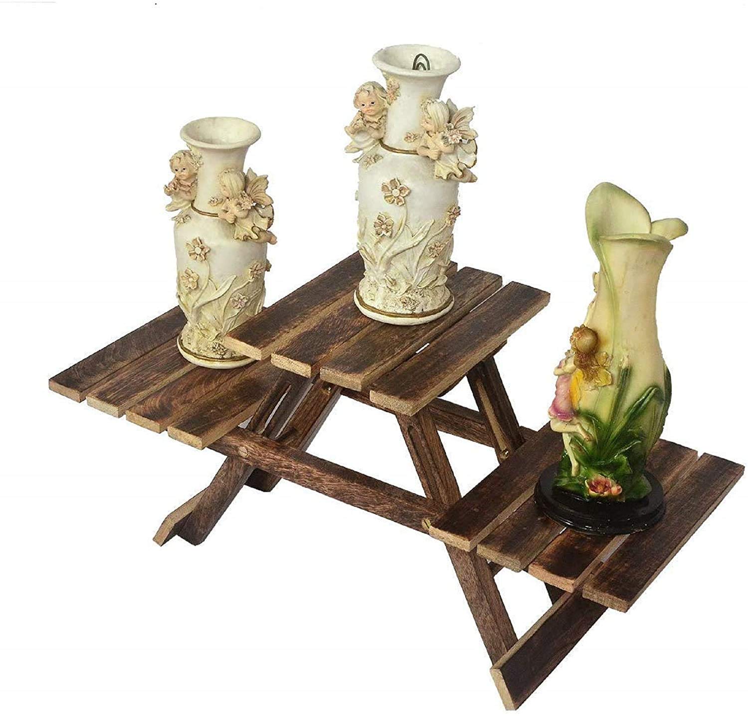 sk handicrafts Wooden Multipurpose Folding Rack/Plant Stand with 3 Decks/Living Room Side Stand/Wooden Stool/Flower Pot Stand/Vase Stand Plant Stand for Garden and Outdoors (B0C1K3DCLR) Amazon Price History, Amazon Price Tracker