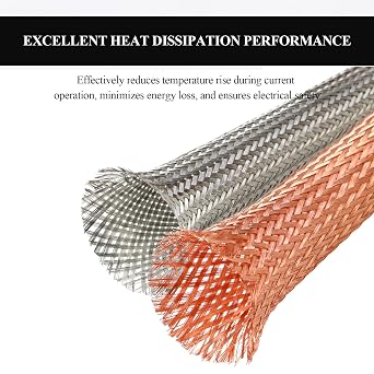 Copper Braided Grounding Strap Flexible Ground Braid Cable Length 1 Meter, 20-50 Square Suitable For Electrical Connections,35(20 square)