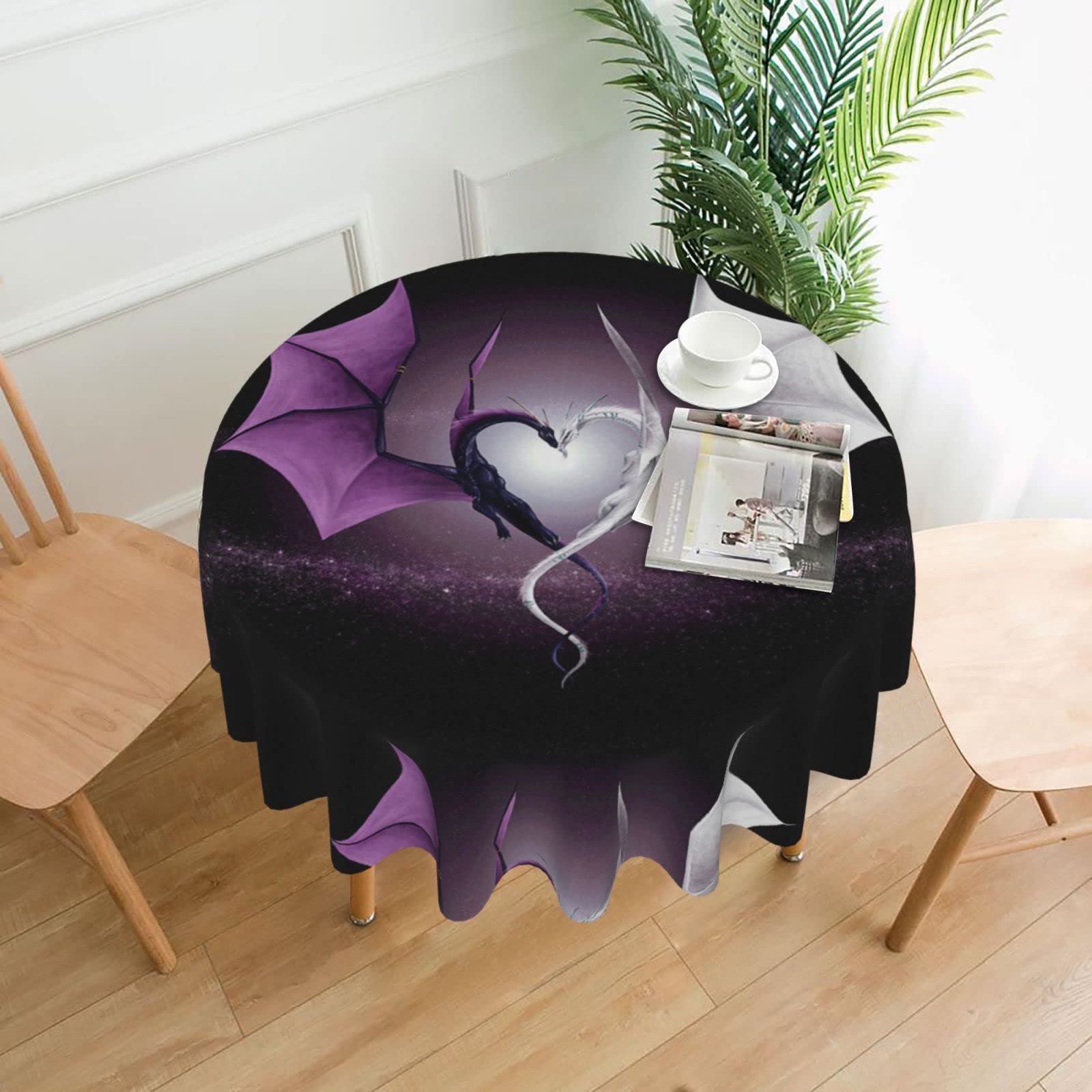 Nappe ronde en polyester lavable de 152,4 cm résistante aux taches pour pique-nique et fêtes