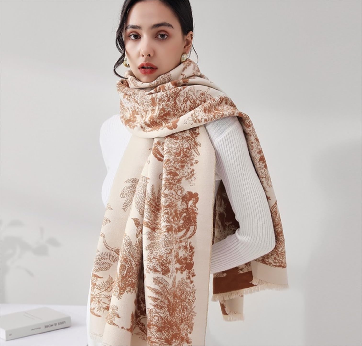 Bufanda Chal Fular Pañuelo Bufandas Bufandas De Primavera Y Otoño Para Mujer, Bufandas Suaves Y Ligeras, Chales Con Estampado De Plantas Manta fulares estolas