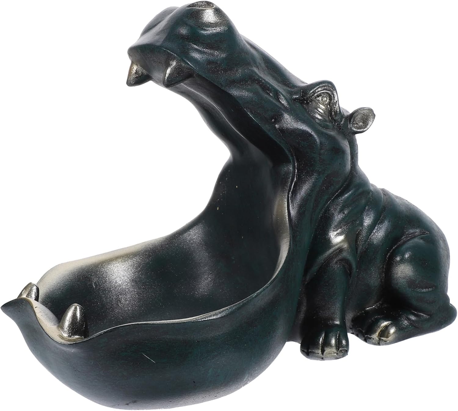 VOSAREA Hippo Resin Box Storage Tray for Office Desk Decor Candy Dishes Figurine Unique Home Decor