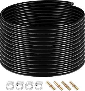 3/8" Self Sinking Aeration Hose Pond Aerator Hose Kit Weighted Pond Tubing Pond Air Pump Hose for Pond, Water Garden and Lake Aeration 100FT