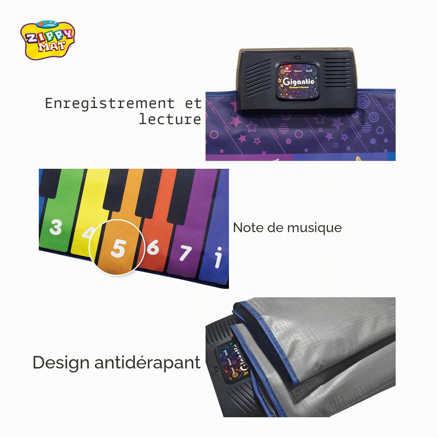 Tapis de Piano pour Enfants, Tapis de Jeu géant avec Clavier Musical, Livre de chansons Inclus, Cadeau de Danse pour Les garçons, Les Filles et Les Tout-Petits (Arc-en-Ciel)