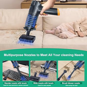 Handheld Car Vacuum Cleaner, 13000PA Hand Held Vacuum Portable Cordless, 2 Suction Modes with Crevice Tool for Car, Office Desk, Keyboards