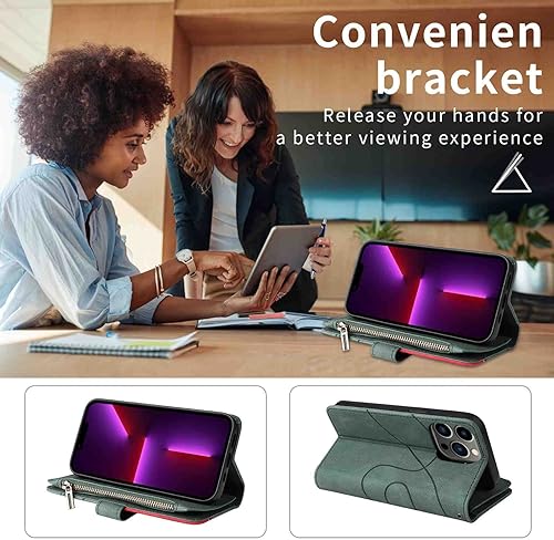 Miniatura 6 de Funda de teléfono con cremallera para Samsung Galaxy A32 4G, funda de piel sintética de alta calidad para Galaxy A32 4G, 8 ranuras para tarjetas, 1