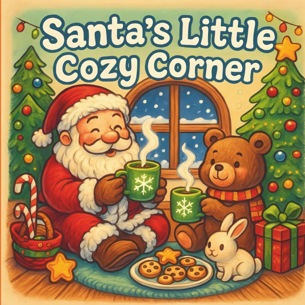 Santa’s Little Cozy Corners: A Cozy Christmas Coloring Adventure with Santa & Friends for Kids, Teens & Adults