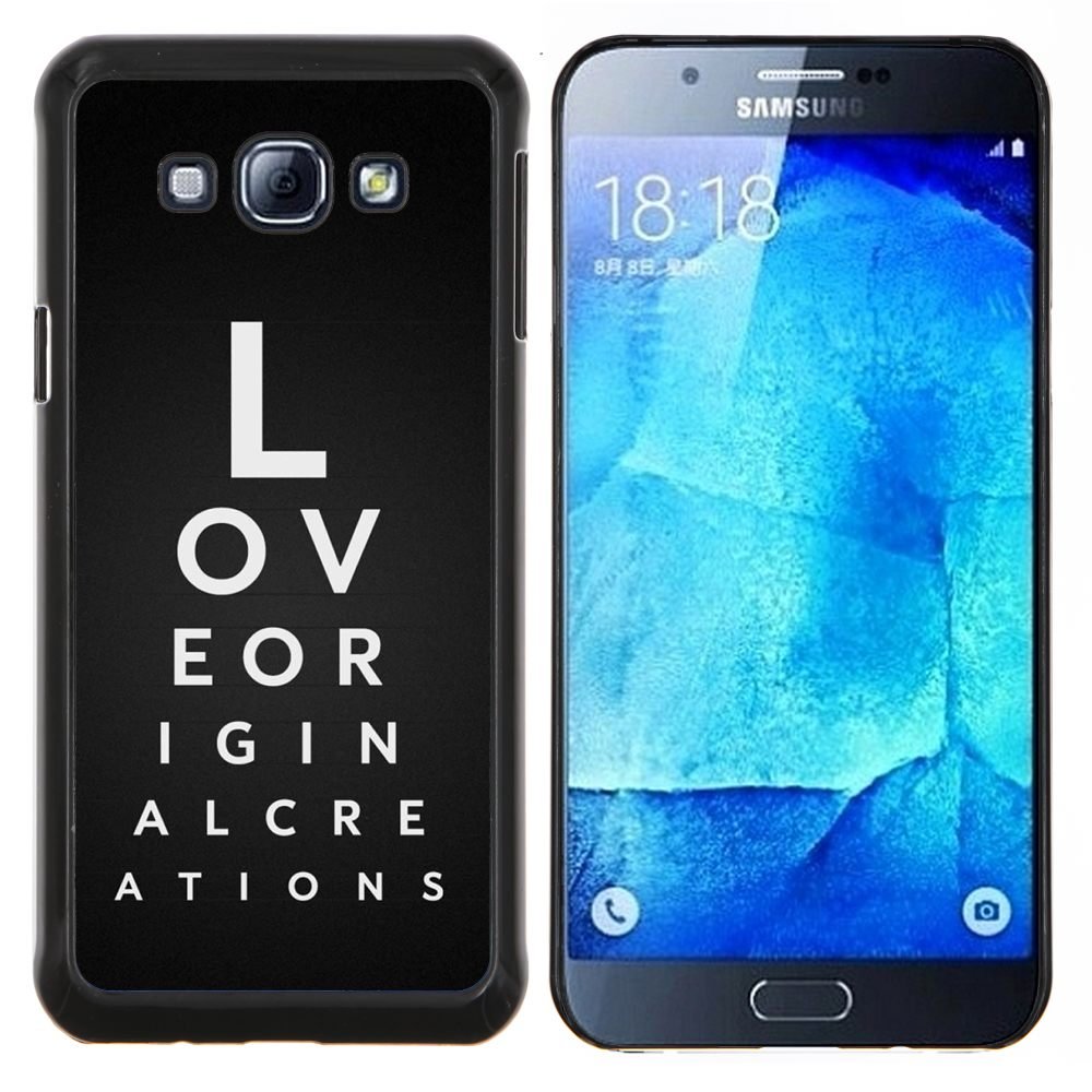 Samsung Galaxy A8 / SM-A800 , Luminous-Blue - Hard Plastic Back Case Cover Shell (Love Typography)