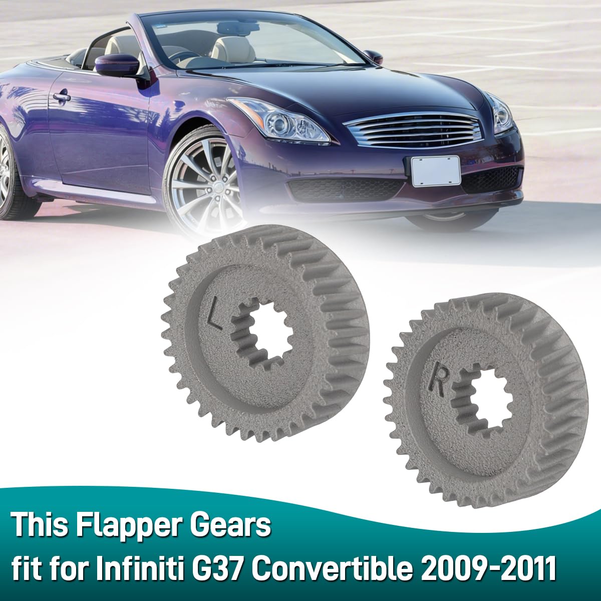 for Infiniti G37 Convertible 2009-2011 Flapper Gears - Left + Right Gear Aluminum Alloy Upgrade - Replacement for 79912-JJ50A 79913-JJ50A