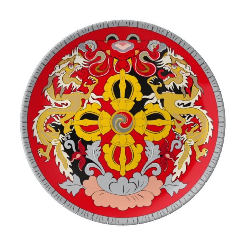 Assiette à dessert en porcelaine motif Bhoutan, cadeau idéal d'art de la table