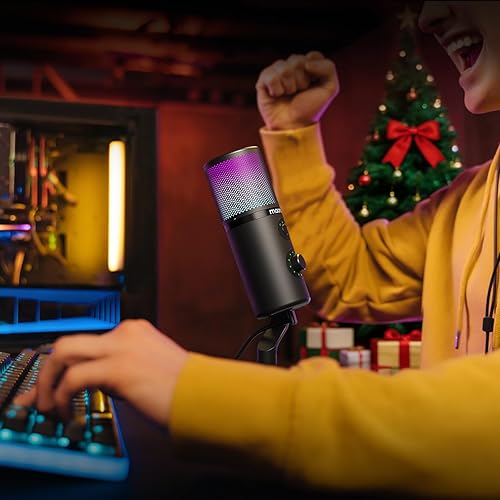 Miniatura 9 de MAONO Micrófono USB para transmisión de juegos, micrófono condensador de podcast con software de 3 patrones polares para Twitch TikTok YouTube