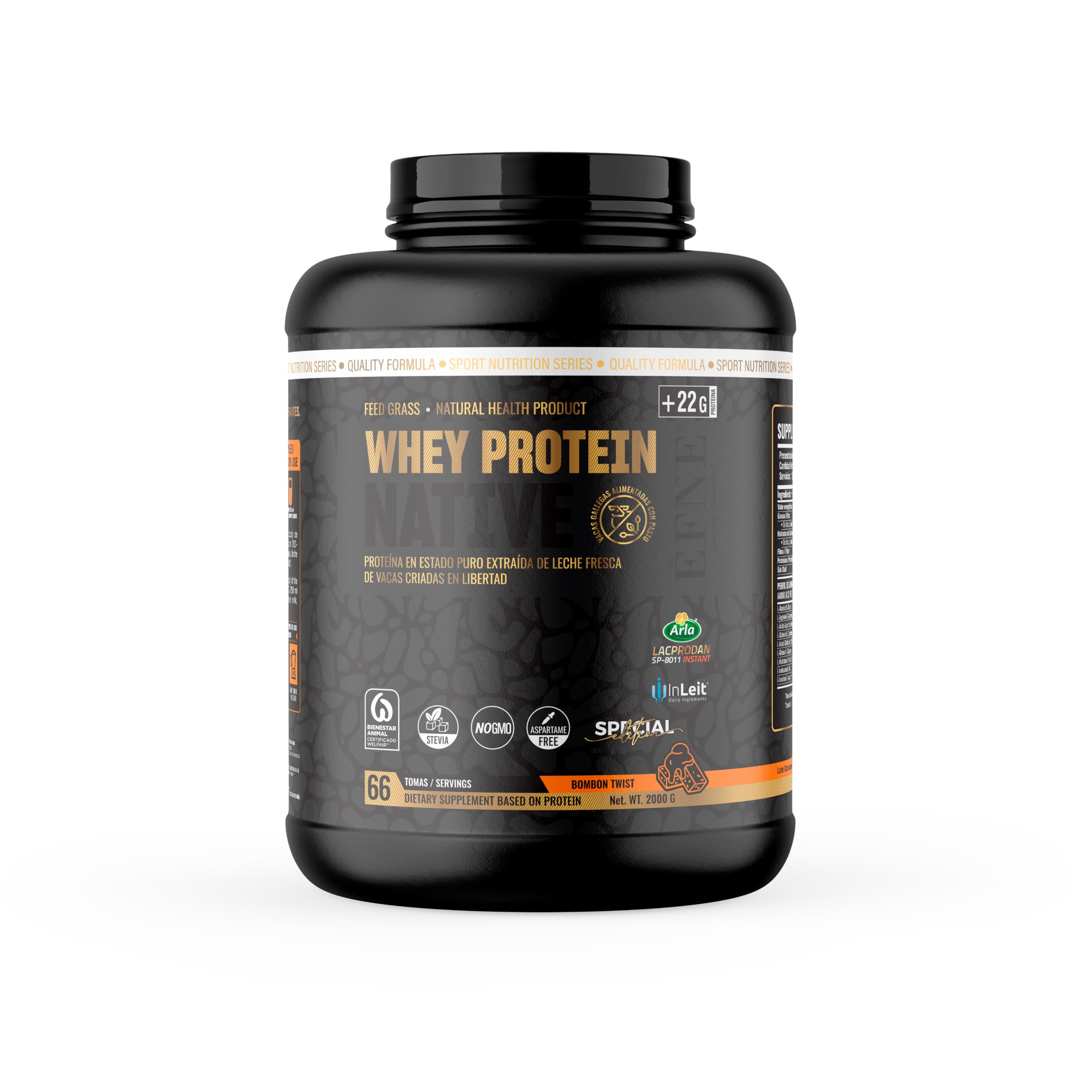 EFNE Whey Protein Native 2kg | Sabor Bombon Twist | 66 Tomas
