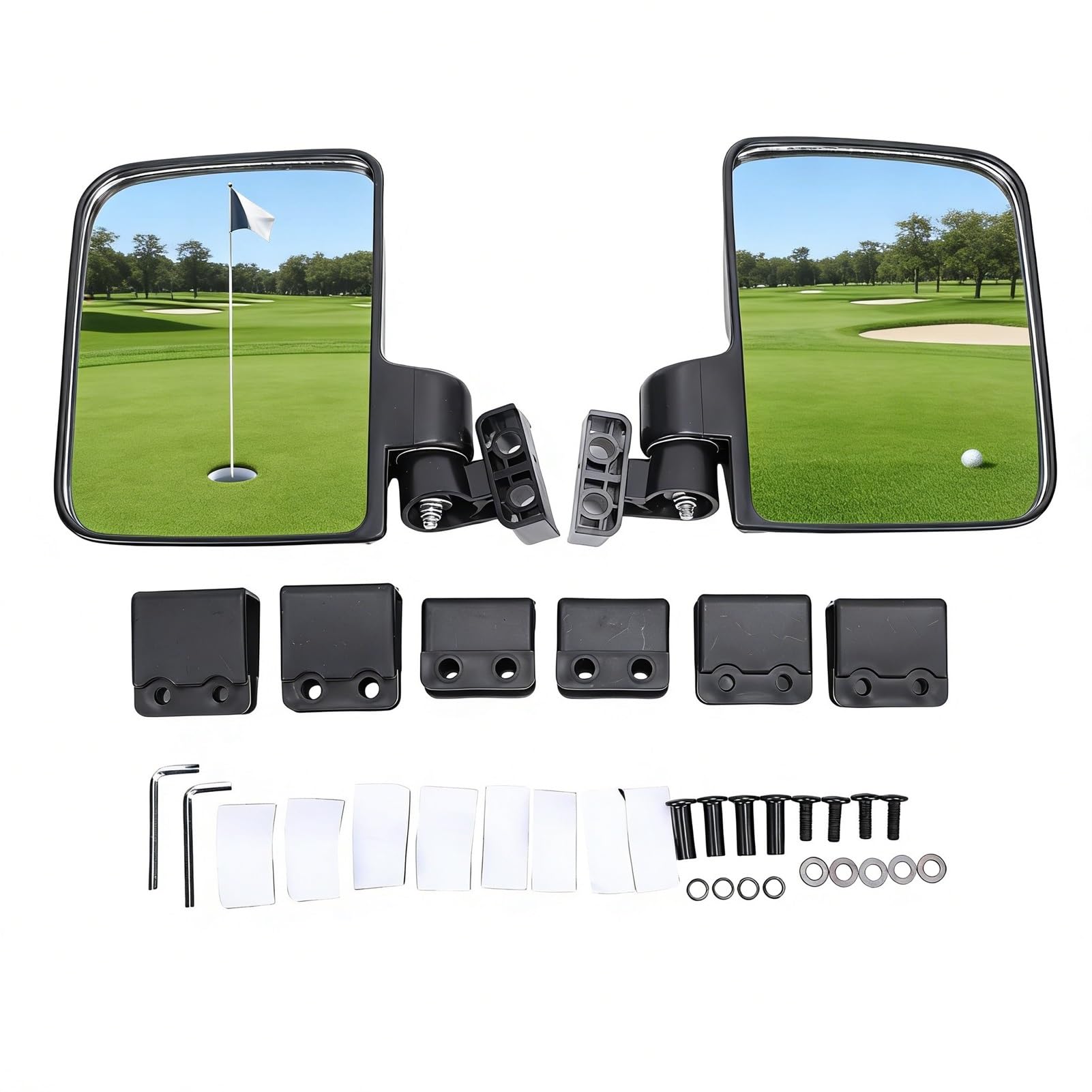 BuyWeek Specchietto Retrovisore Laterale Golf Cart Specchietto, Coppia Universali in Vetro in ABS in PP per Auto Club