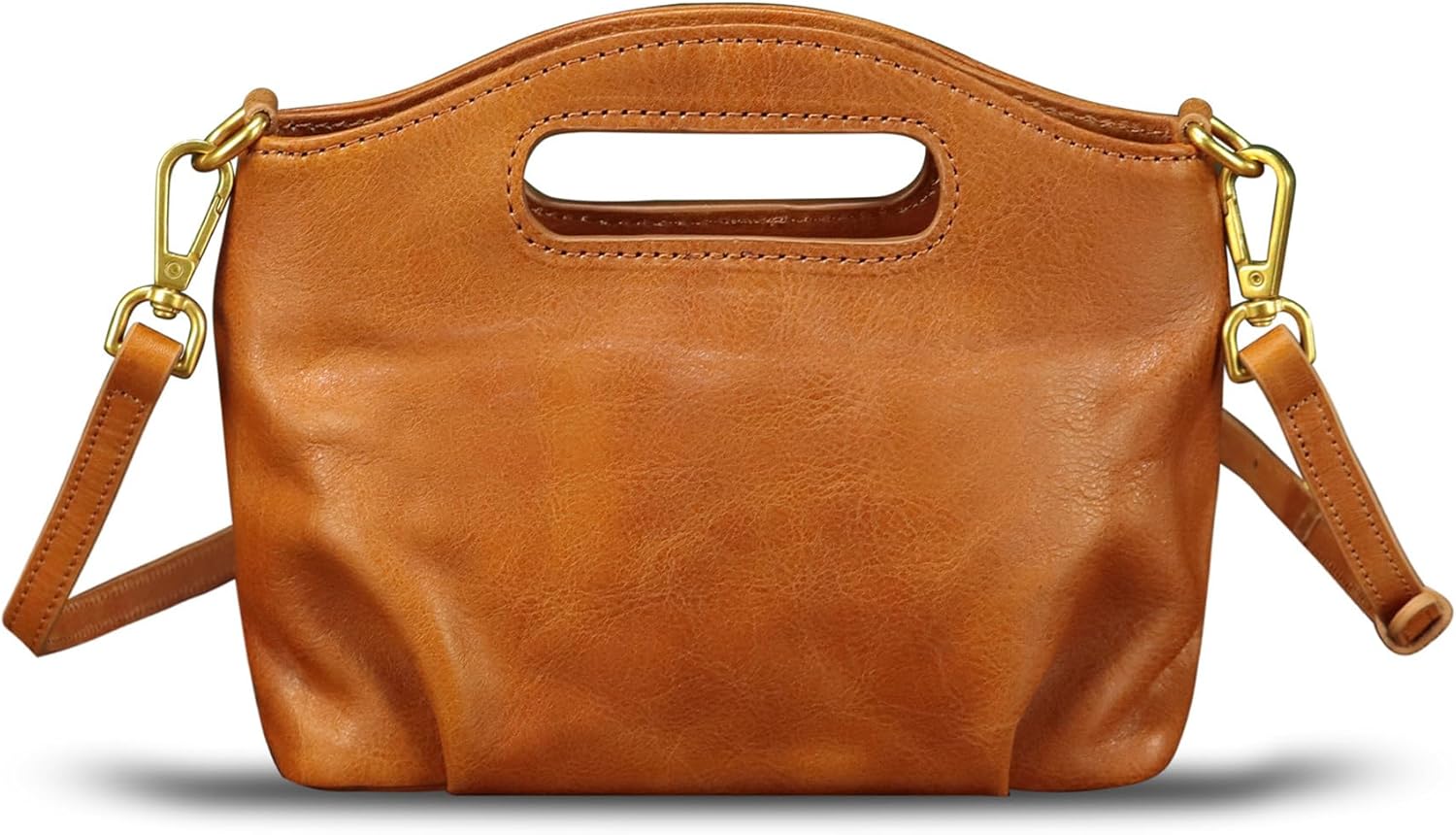 LRTO Genuine Leather Small Purse for Women Crossbody Shoulder Bag Retro Leather Cell Phone Purse Lady Satchel Handbag