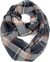 Scarfand Tartan Plaid Infinity Scarf for Women & Men - Lightweight Breathable Polyester Fashion Wrap, 68" Loop