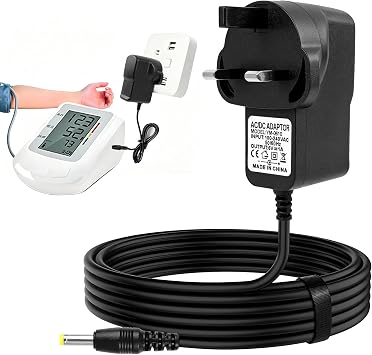 6V 1A Charger for Omron Blood Pressure Monitor, Power Supply Adapter for M2 M3 M4 M6 M7 X2 Basic X3 Comfort X4 X7 Smart Intelli IT RS1 RS2 M10-IT HHP-BFH01 Power Cable 4.0 * 1.7mm
