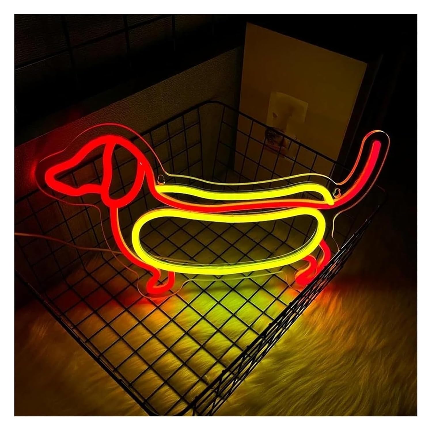 ネオンライト ダックスフント ネオンサイン 動物 犬 ライト 電動 子供部屋 寝室 ペットショップ バー クラブ オフィス用