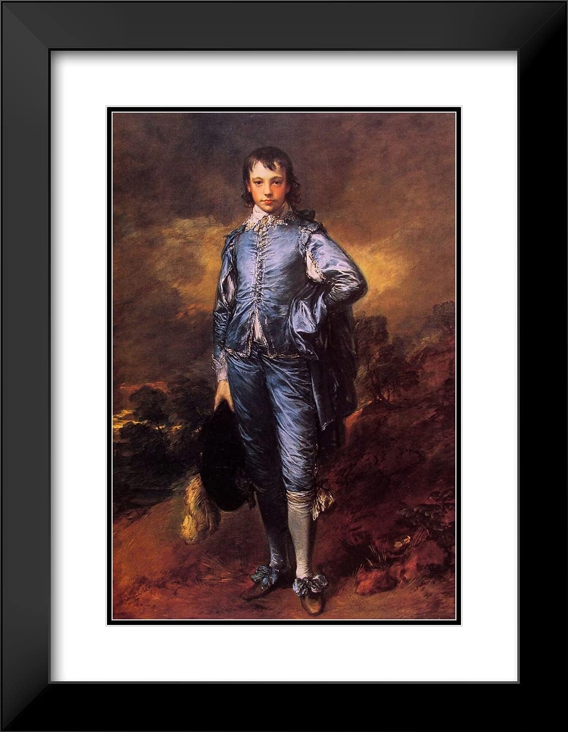 ArtDirect Gainsborough, Thomas 19x24 Black Modern Framed Art Print with Double Matting Titled: The Blue Boy
