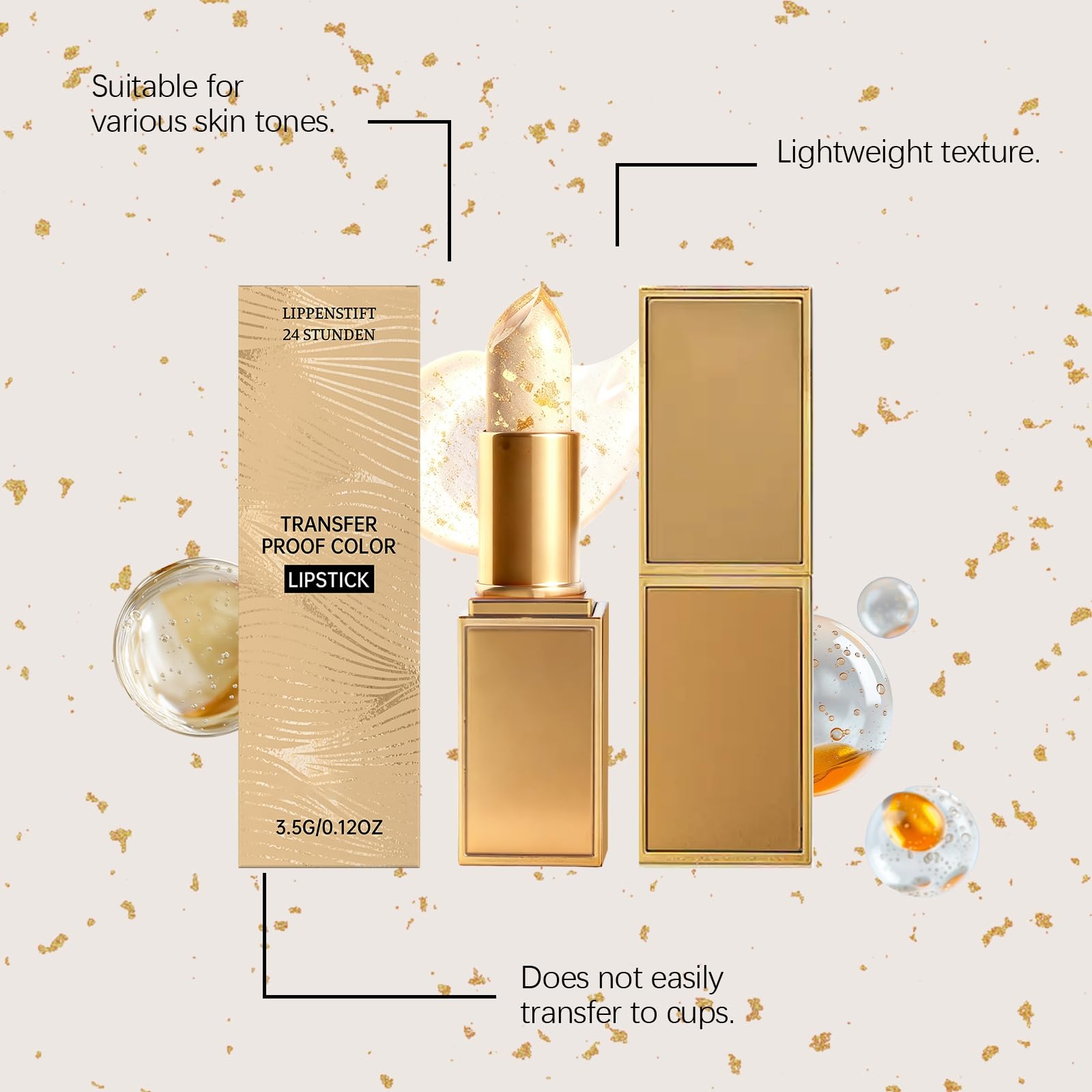Lápiz labial adaptativo de PH, 2026 Beauty Lipstick 24 horas de duración, ilumina el color de los labios, hidrata y previene el agrietamiento del lápiz labial, rápido a un tono perfecto (1 unidad) — view 3