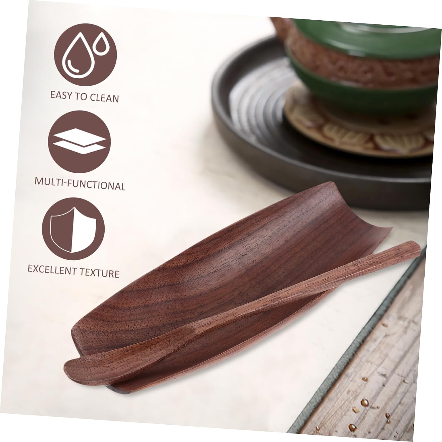 Alipis 1set Wooden Tea Scoop Set Multi-functional Gongfu Tea Utensils Leaf Holder Strainer for Ceremony