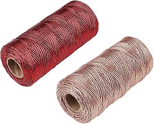 Amazon.com: 2 Rolls 100 Meters Per Roll 1.5mm Thin Metallic Strings ...