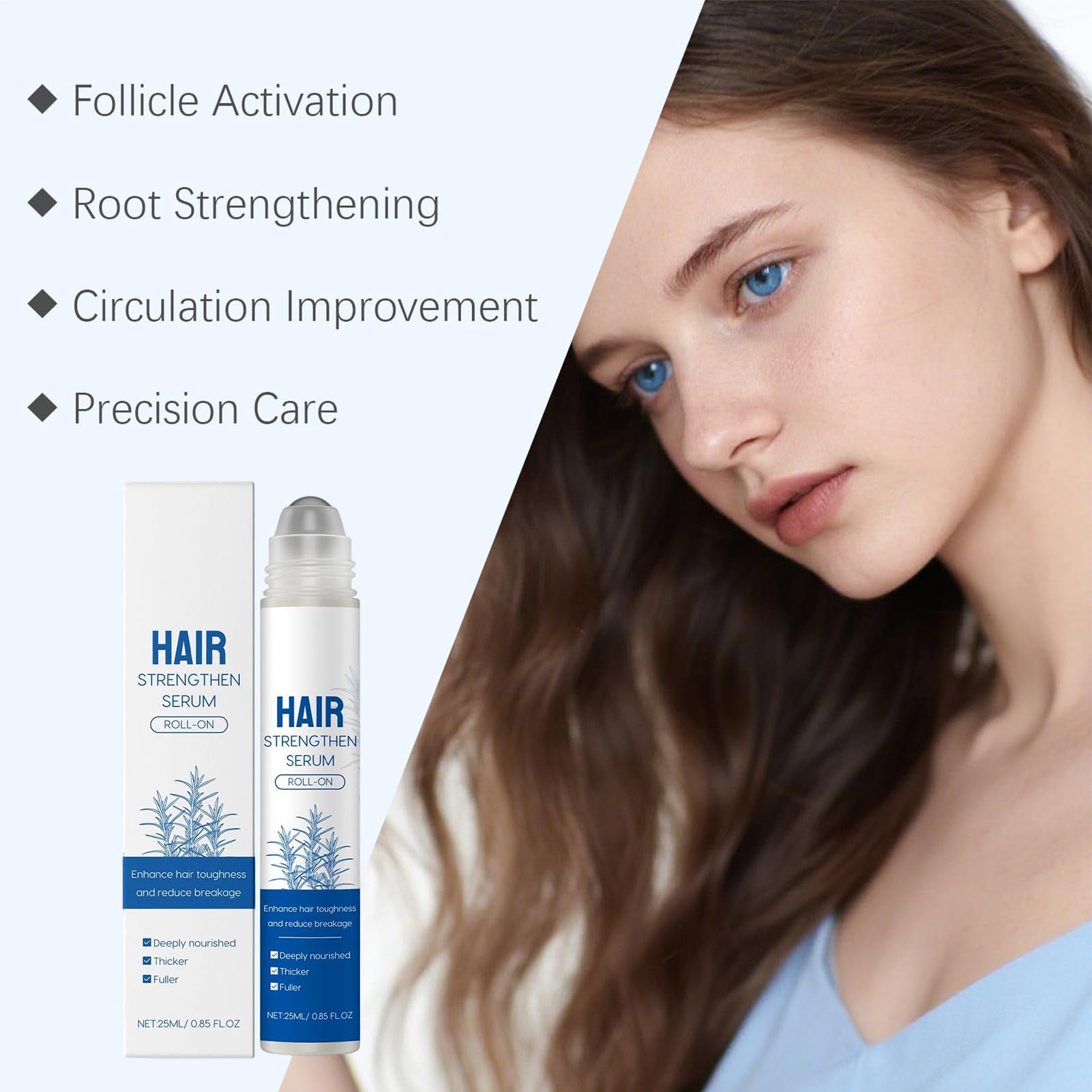 Rouleau de croissance des cheveux - 25 ml - Stylo nourrissant qui ne pousse pas les cheveux - Sérum de croissance des cheveux scalpiques - Solution de rouleau de soin du cuir chevelu pour cheveux