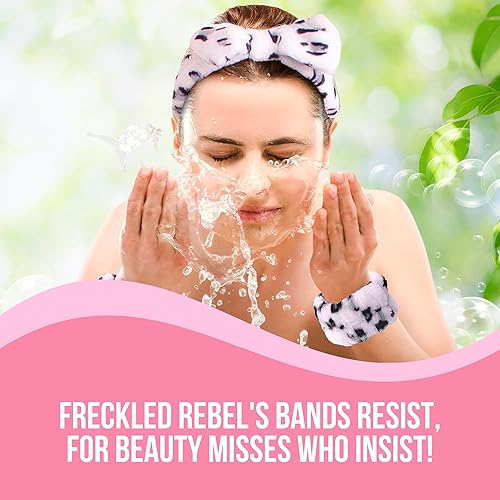 Miniatura 5 de Toallas de muñeca para lavar la cara, pulseras para lavar la cara, juego de 5 piezas, diadema de spa y muñequera