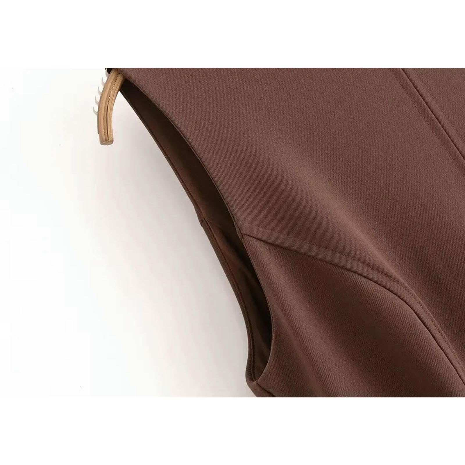 Vestito Donna Autunno Nuovo Abito A Pieghe per Donne Chic Abito Senza Maniche per Maniche Casual Mini Femminile Elegante Abito da Festa Corta-1-l