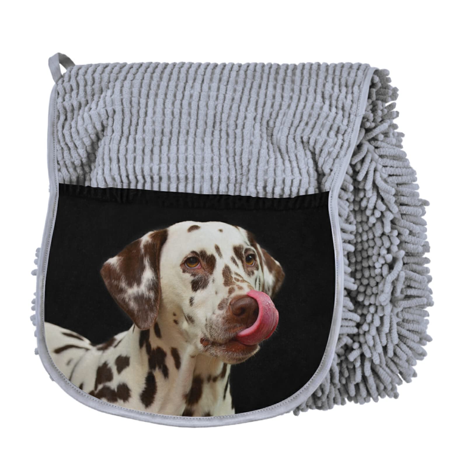 Caviens Nwsw Pet Cat and Dog Towel,Durable 29.5 x 12.6 inches Size for Pet Bath Towels,Ultra Absorbent Super Shammy with Hand Pockets, Quick Drying Chenille Fabric, Machine Washable 1