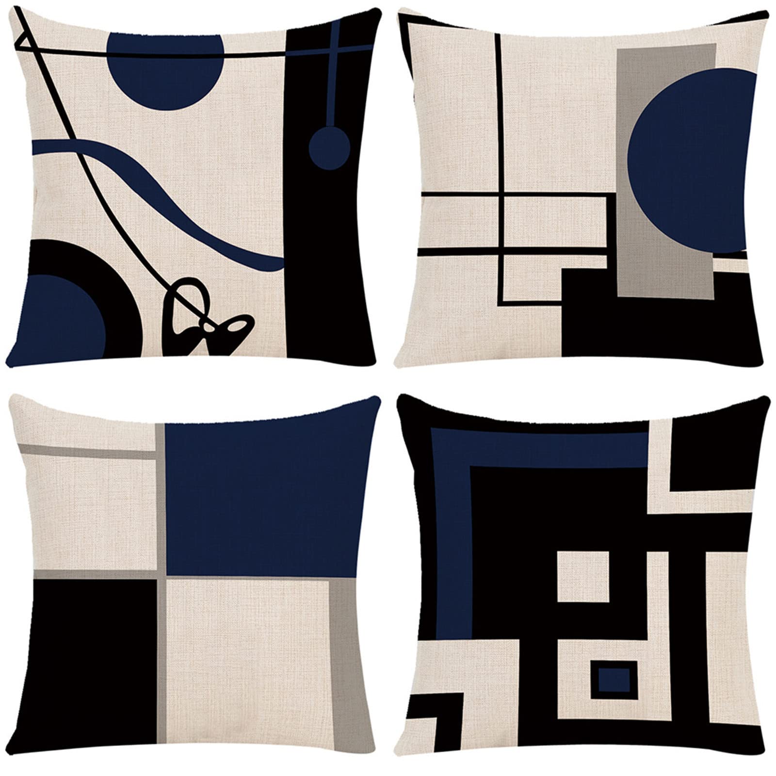 Housses de coussin 65x65 cm de qualité supérieure en lin pour décoration canapé