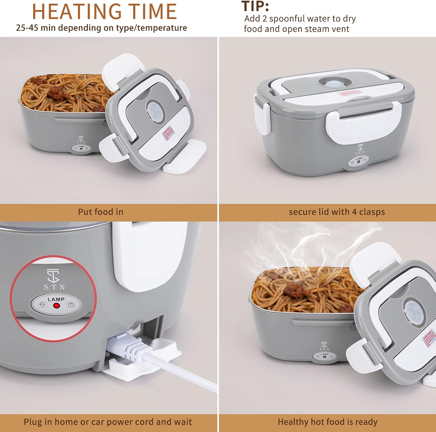 Gamelle Chauffante Électrique STN 12V/24V/220V: Repas Chauds Partout - Image détaillée