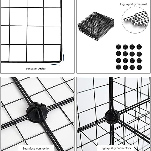 Miniatura 6 de C&AHOME Almacenamiento de cubos de alambre, organizador de almacenamiento de 12 cubos de metal, estantes de almacenamiento de rejillas C, estantería