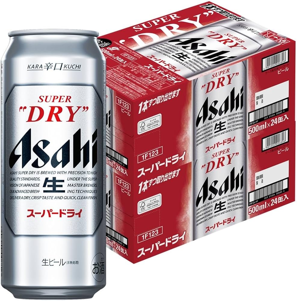 Amazon.co.jp: Asahi Super Dry Beer Can, 16.9 fl oz (500 ml) x 24