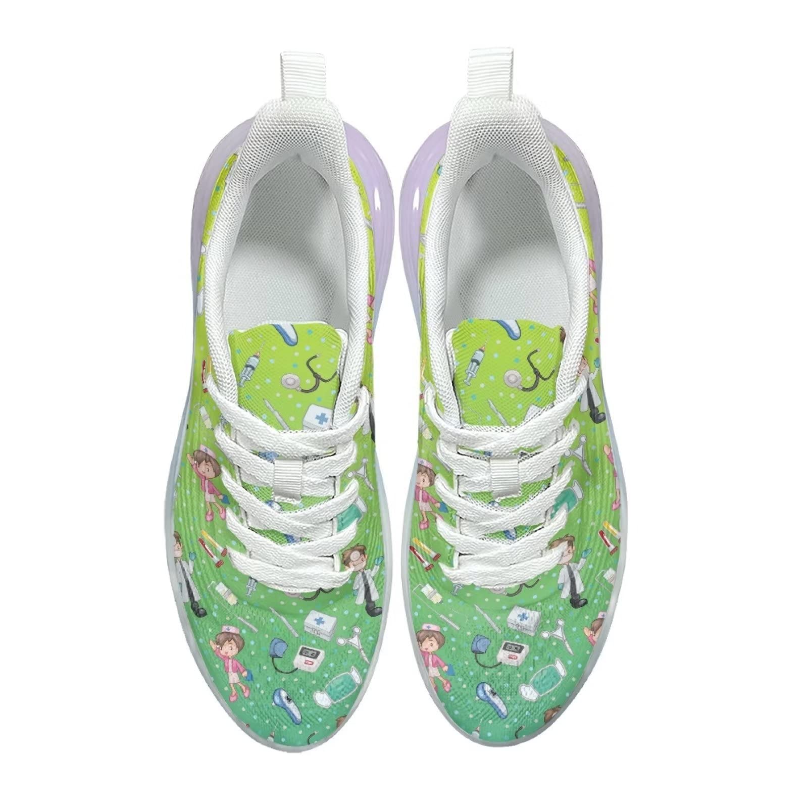 Buty sportowe damskie sportowe sportowe wsuwane trampki damskie buty treningowe oddychające lekkie buty do biegania, pielęgniarka 5, 38 EU