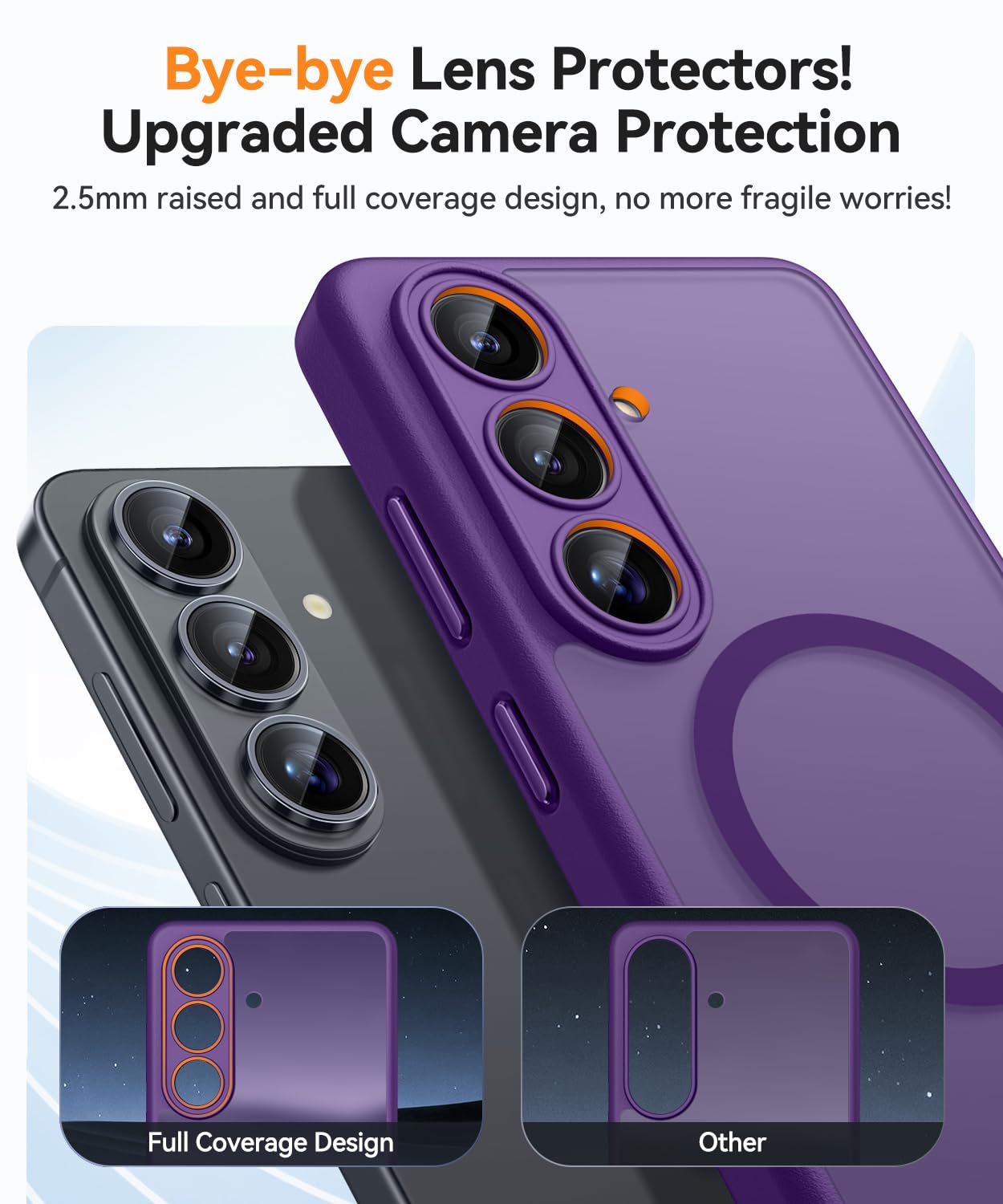 CANSHN Magnetica Cover per Samsung Galaxy S26 Plus (6.7 Pollici), [Protezione Completa Della Fotocamera] Custodia Traslucida Opaca Protettiva Sottile Antiurto,Viola Profondo
