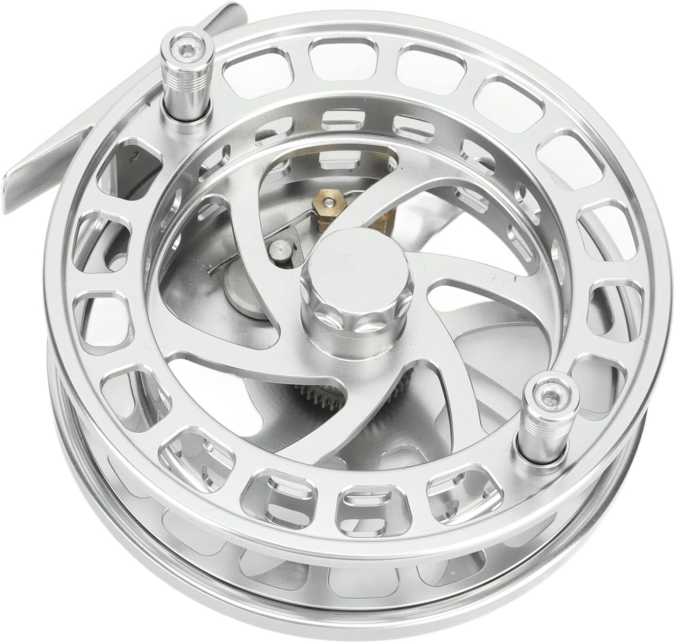 塩水淡水釣り人のための滑らかな操作付きプロのフライフィッシングリールヘビーデューティメタル構造銀色の直径112mm 257g重量