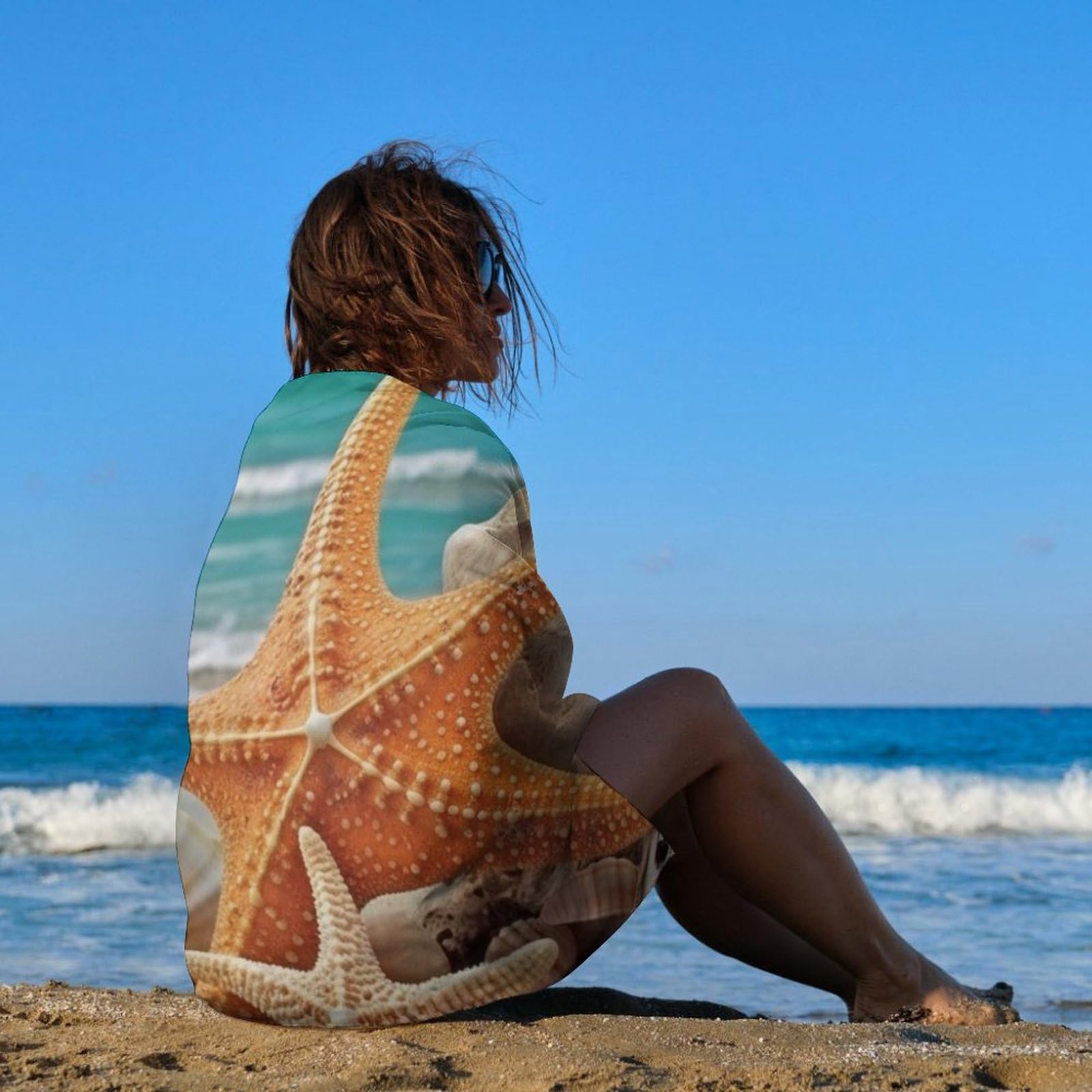 Amazon.com: QMNBTES Starfish Seashell Beach Beach Towels Oversized