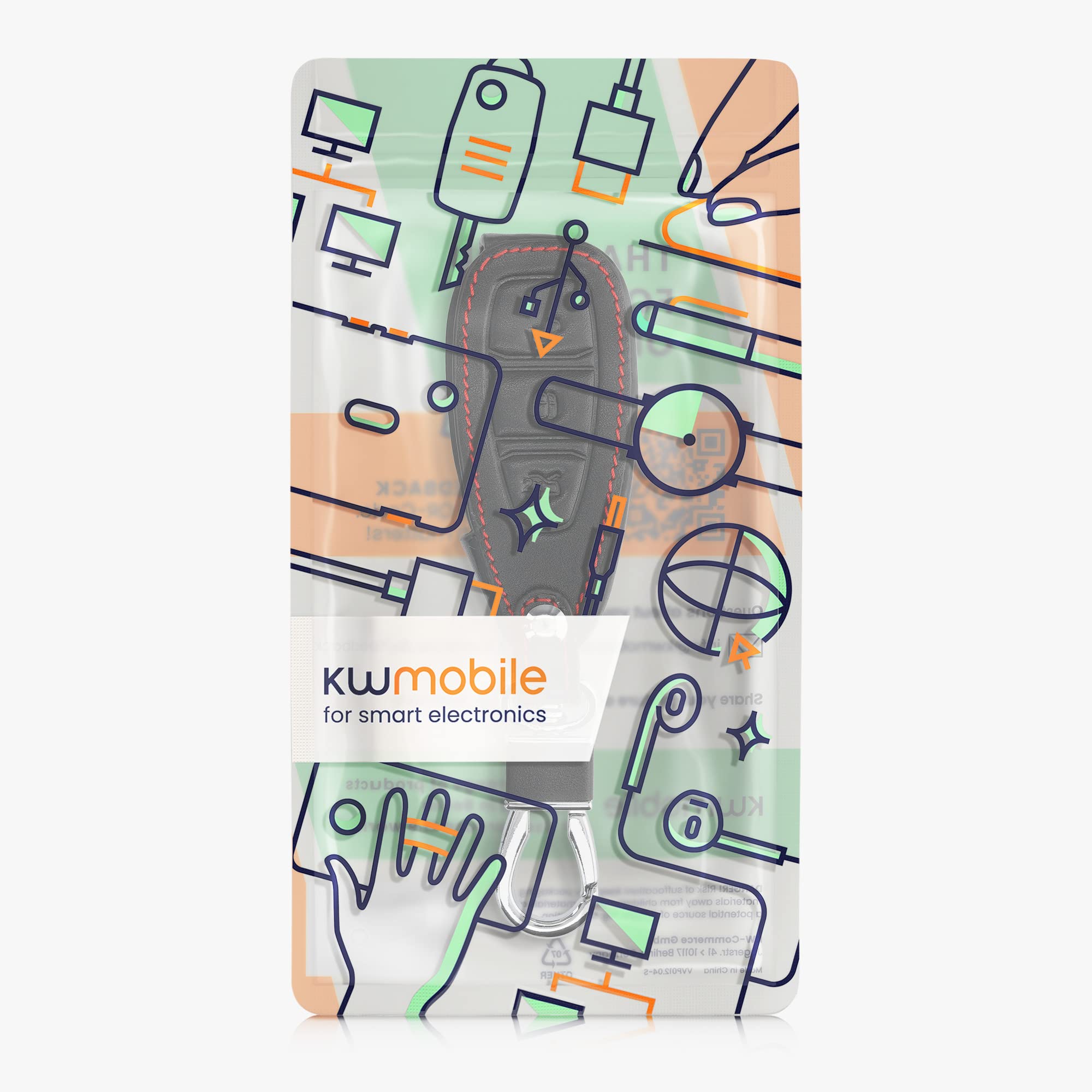 kwmobile Custodia Compatibile con Ford con 3 tasti Keyless Go - Cover Chiavi Auto Protezione Copri Telecomando - Copri Chiave Copertura Don't touch my Key