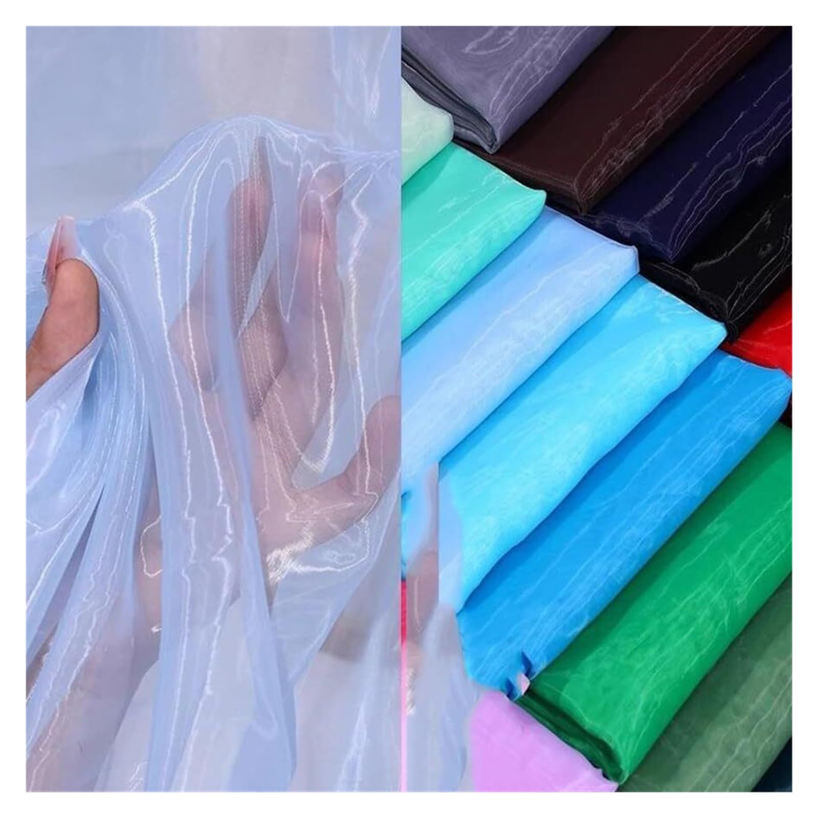 Tela de tul suave, Tela De Organza Por Metros Multicolor 100cm X 150cm(8 2)