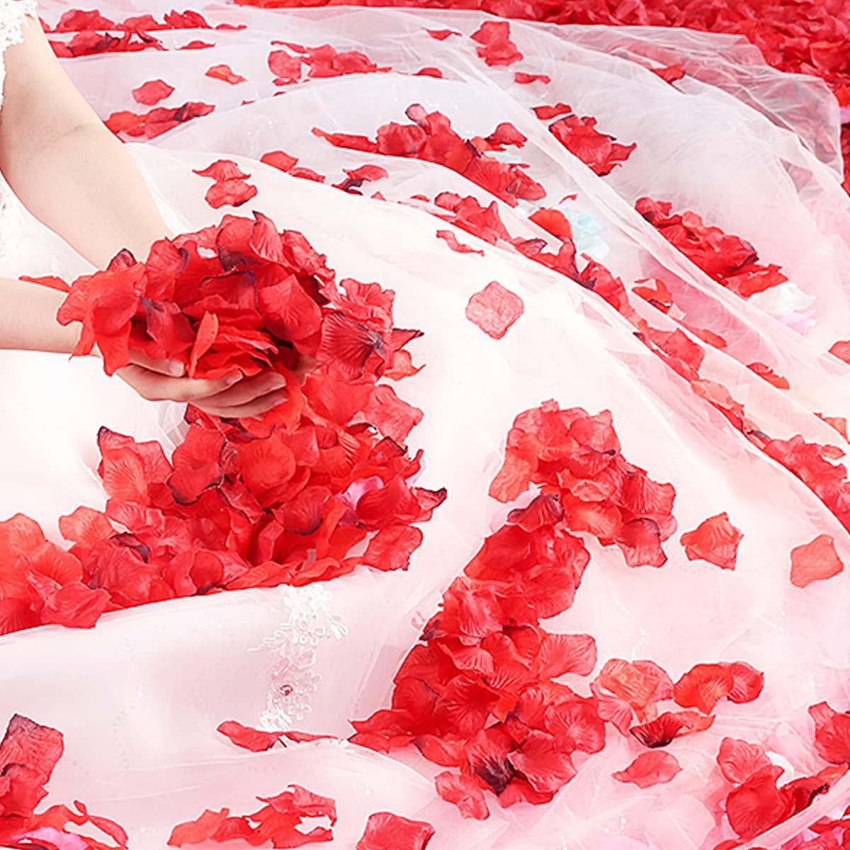 50 6-inch red Heart Balloons Latex，18-inch 10Pcs red Heart Balloons Foil ，42-inch 1Pcs red Love Balloon，Red Petals Kit for Valentines Day,Propose Marriage,Wedding Party.… thumbnail