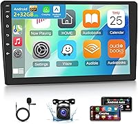 Vista 1 de Radio de coche Android con pantalla táctil de 9 pulgadas con Apple Carplay inalámbrico y Android Auto, estéreo de doble DIN 2+32G con DSP/múltiples