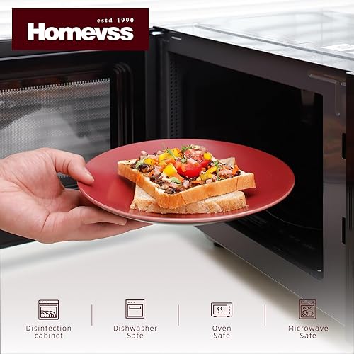 Miniatura 3 de HomeVss Colors Life juego de vajilla, exterior negro brillante con interior de color mate