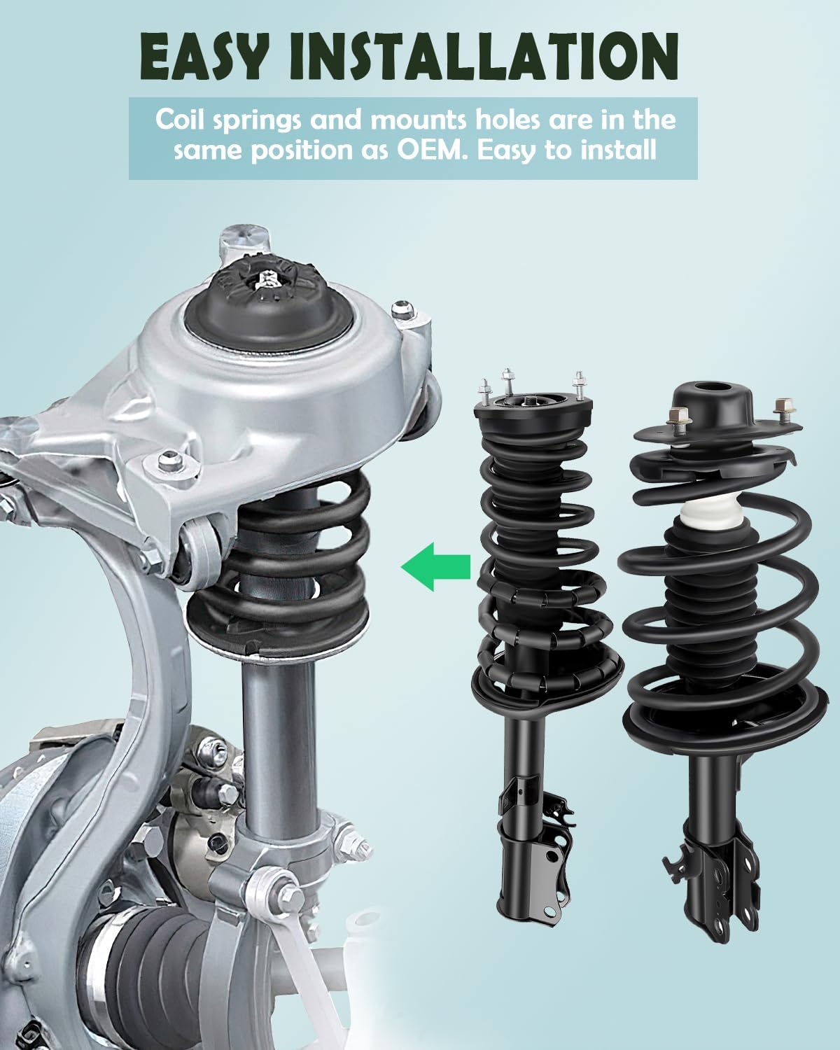 SCITOO Front Rear Strut Spring Assembly 1999-2001 for Lexus ES300,1997-2003 for Toyota Avalon,1997-2001 for Toyota Camry,1999-2003 for Toyota Solara Quick Strut Shock Absorber