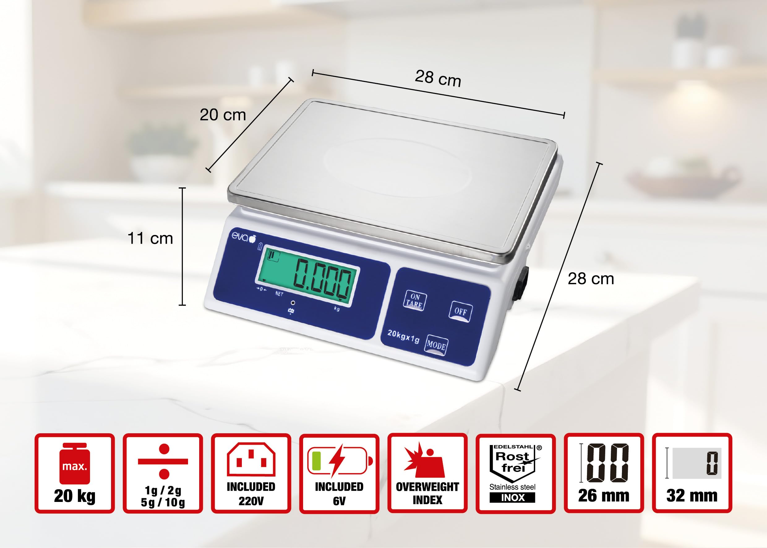 EVA Collection Bilancia Pesapacchi 9901 20kg/1-2-5-10g