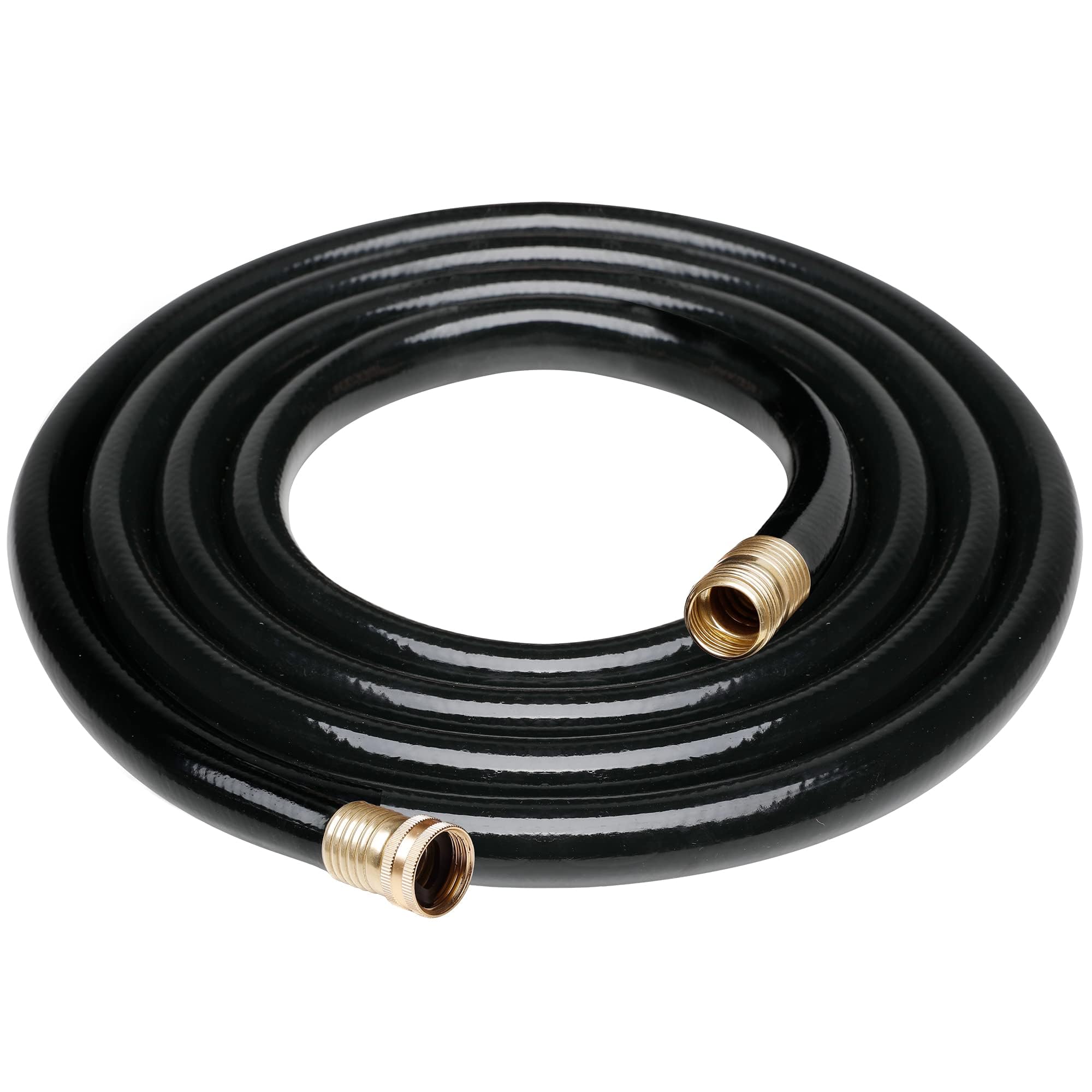 Worth Lead-in Black Garden Hose 3/4 in. x 25 ft. -Kink Free, No Leaking, Male/Female Fittings -Heavy Duty Durable Flexible Lightweight Water Pipe -