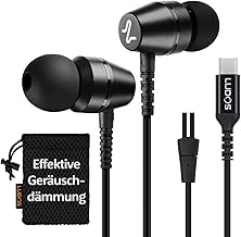 LUDOS OMNITONE USB C Headphones, 5 Year Warranty for iPhone 17 16 15 Pro Max Plus Air Samsung Galaxy S24 S23 Ultra S22 S21 FE S20 A53 A54, USB Type C Earphones with Microphone In-Ear with Cable for