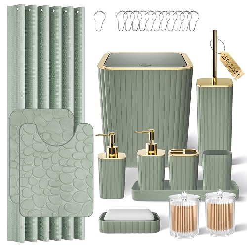 XLHOMO Bathroom Set - Bathroom Set with Shower Curtain and